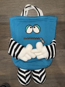 Vtg 1988 Fuzzy Face Dooffles Bag Plush Toy Tote Blue Imagination Factory Bag - Picture 1 of 9