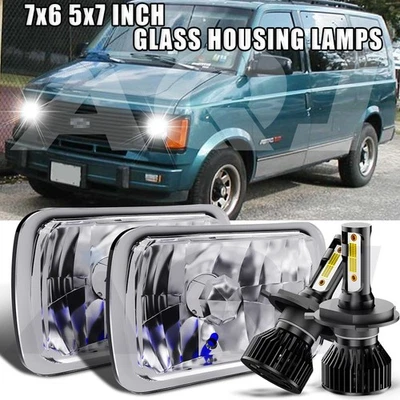 Par de faros LED de haz alto bajo para Chevrolet Astro 1985-2005 5x7" 7x6 pulgadas Foto 1 de 4