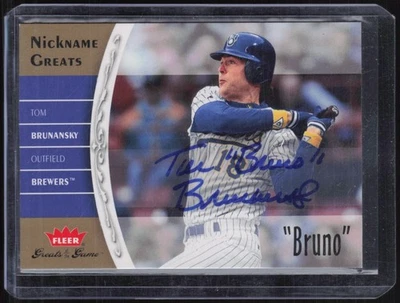 2006 Fleer Nickname Greats of the Game "Bruno" Tom Brunansky Auto Autograph - Image 1 of 2