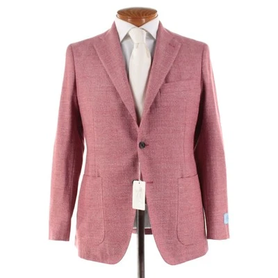 Abrigo deportivo Belvest nuevo con etiquetas mezcla de lana talla 48R (38R EE. UU.) en rojo y blanco melange Foto 1 de 4