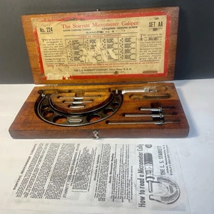 Starrett No. Juego de pinzas de 224 micrómetros AA - Herramienta de precisión de rango de 0-4" EE. UU. DE COLECCIÓN-2 - Imagen 1 de 21