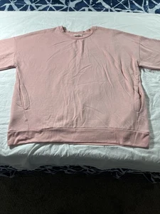 Sudadera Zenana Cuello Redondo Mujer Rosa 3X Bolsillos Laterales - Imagen 1 de 12
