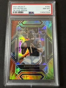 Select Justin Fields 2021 Tie Dye Prizm Club Level PSA 8 RC/25 - Imagen 1 de 2