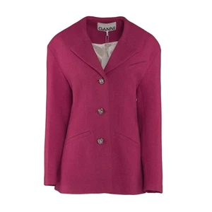 GANNI Women's Coat Size 38 / M Wool Blend F7385 - Picture 1 of 8