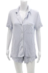 Eberjey Womens Two-Toned Short Sleeve Top + Shorts Sleepwear Set Blue Size XS - Picture 1 of 9