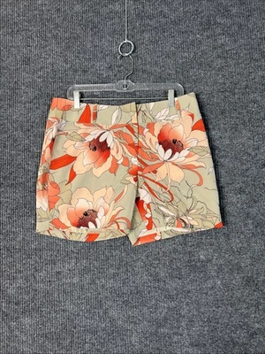 Worthington Womens Floral High Rise Shorts Size 12 Bright Tropical Preppy Resort - Image 1 of 4