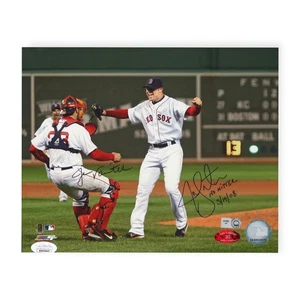 Jason Varitek & Jon Lester Signed Autographed 8x10 Photo No Hitter Inscription - Picture 1 of 1