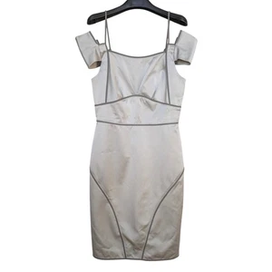 Zac Posen Silk Sheath Dress Silver - Picture 1 of 16