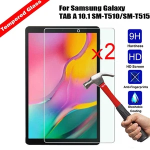 2xTempered Glass Screen Protector Samsung Galaxy TAB A 10.1 SM-T510/SM-T515 2019 - Picture 1 of 38