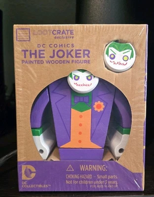 DC Comics The Joker Painted Wooden Figure Loot Crate Exclusive Batman NEW/SEALED - Image 1 of 4
