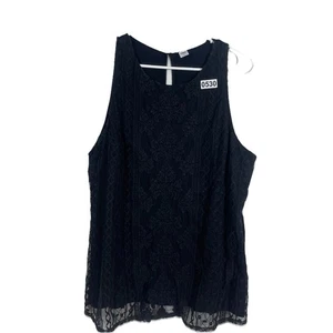 Old Navy Tank Top Damen XL schwarz Spitze Overlay vorne Witchy Whimsigoth Dark Fairy - Bild 1 von 9