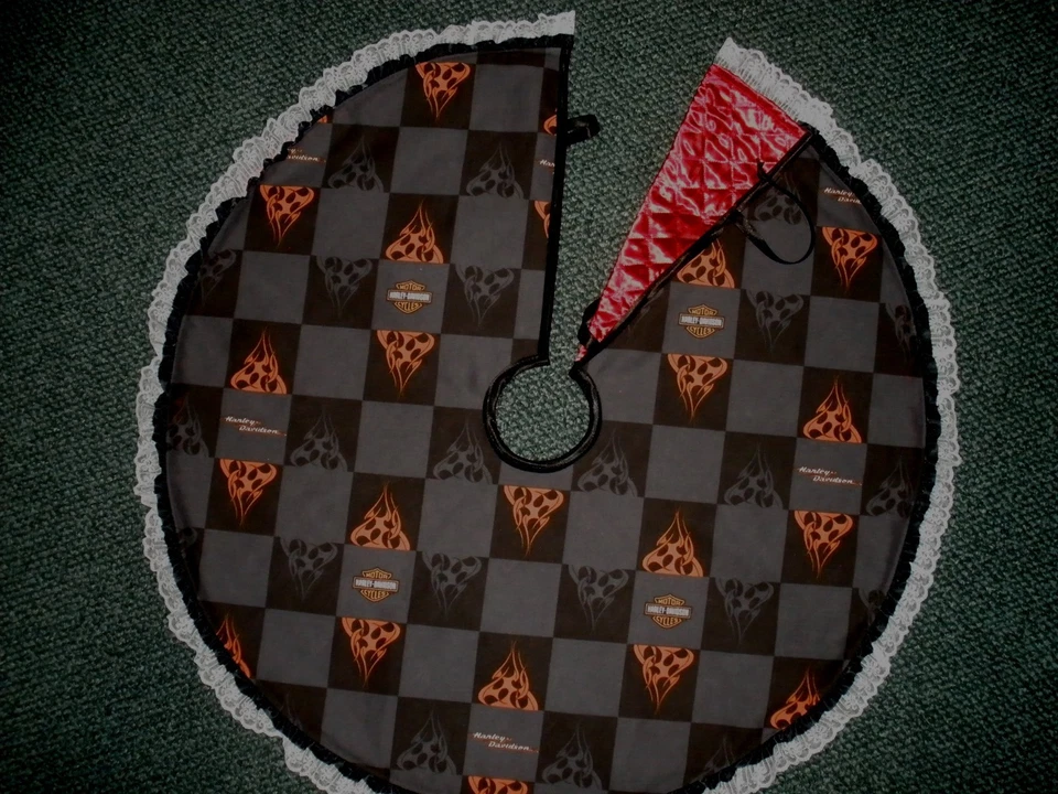 Harley Motociclista Motocicleta Motociclista Árbol de Navidad Falda Foto 1 de 1