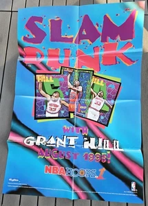 1995 19"X24" Skybox Slam Dunk Grant Hill NBA Hoops Poster Detroit Pistons NM-MT - Bild 1 von 1