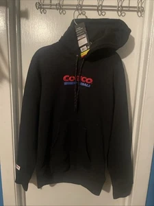 New Costco Wholesale Hoodie Embroidered Black sweater kirkland Men’s S Ladie’s M - Picture 1 of 6