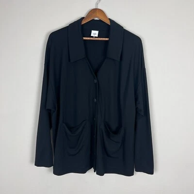 Cabi Elemental Topper Jacket XL Black Snap-Button V-Neck Shacket Stretch 6253 - Image 1 of 4
