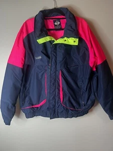 Columbia Criterion 3 in 1 Vintage Rare neon snow winter Ski jacket Mens XL - Picture 1 of 13