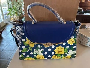 SHARIF HAND PAINTED LEATHER YELLOW ROSES SHOULDER PURSE - NWT - Picture 1 of 7
