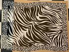 Châle foulard imprimé zèbre vintage + léopard FABRIQUÉ EN ITALIE grand 61" x 45" PUR