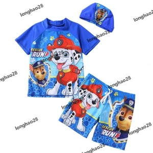 Kids Boy PAW Patrol Swimming Costume Tops Shorts Cap Swimwear Swimsuit Surf Set⊹ - Picture 1 of 8