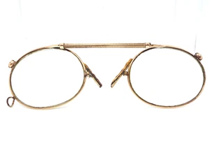 Antique 1900s Gold Pince Nez Adjustable Bridge Spectacles By C.F Walters Swansea - Picture 1 of 13