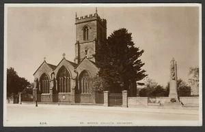 Postcard Bridport Dorset the St Mary's Church and War Memorial posted 1937 RP - Picture 1 of 1
