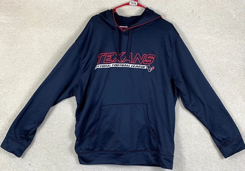 Houston Texans NFL XL Hoodie Adult Blue Size Extra Large Hooded Sweatshirt Navy Cover