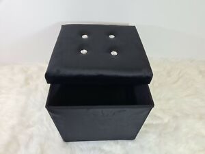 Folding Ottoman Pouffe Storage Box Seat Toys Holder Chair Foot Shoes Stool Home 