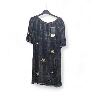 NEXT Black Sparkly Dress Size 10 BNWT Deicate Embellished Party Dress RRP £100 - Picture 1 of 3