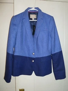 Banana Republic Two-Tone Blue Herringbone Hacking Jacket, Size 10 - Picture 1 of 18
