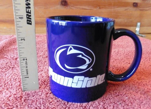 Authentic Penn State University Coffee Mug Blue Porcelain Nittany Lion Logo Cover