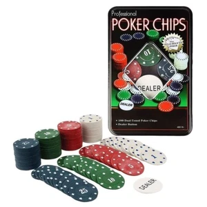 Profi Poker Set 100 Chips Metallbox für Texas Holdem Chips - Bild 1 von 6
