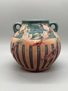 Roseville CHERRY BLOSSOM Pink 1933 Vintage Art Deco Pottery Ceramic Vase - Picture 1 of 11