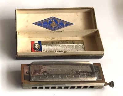 HOHNER "THE CHROMONICA" Chromatic Harmonica Key C 10 Hole Germany With Orig Box - Image 1 of 4