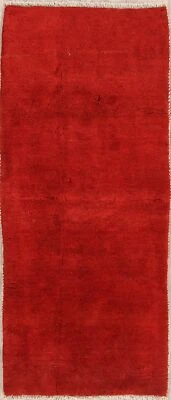 Modern Rostrot Solid Gabbeh Moderne Handgemachte Teppich Läufer 86.4cm x 198cm - Bild 1 von 4