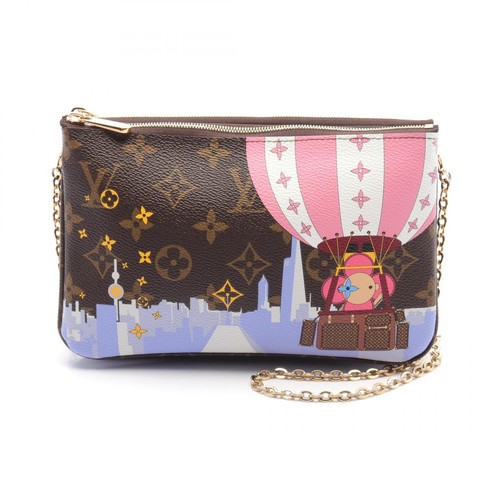 LOUIS VUITTON（LV） Borsa a tracolla Louis Vuitton Pochette doppia zip tela monogramma marrone M68486
