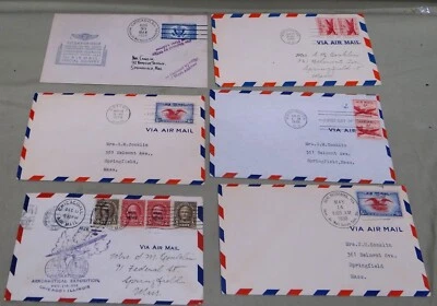 Six  1930's-40's Air Mail Stamps, 1st Day Issues and More - Image 1 of 2
