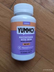 NovaFerrum Yummo Kids Chewable Multivitamin & Iron 90 Tablets EXP 1/26 Sealed  - Picture 1 of 5