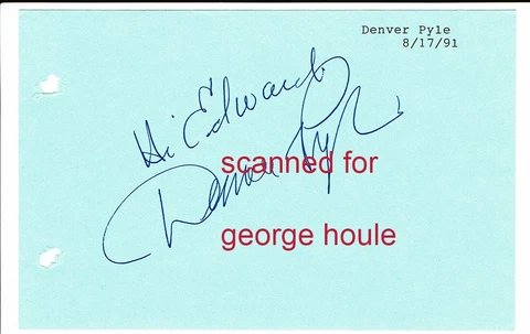DENVER PYLE - SIGNED - BONNIE & CLYDE - JOHN WAYNE - MAVERICK - DUKES OF HAZZARD Cover