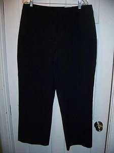 Pantalones Croft & Barrow talla 18 negros carrera a rayas - Imagen 1 de 3