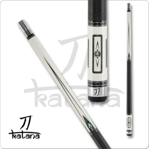 Katana KAT15 White w/ Black Points Cue Pool Cue w/ Joint Protectors & FREE Shipp - Picture 1 of 5