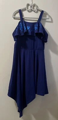 D Signed Disney Descendants Evie Blue Jetsey Knit Twil Dress M EUC - Image 1 of 4