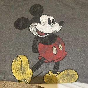 Disney Mickey Mouse T Shirt Distressed Look 2XL Dark Gray - Picture 1 of 7