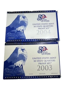 2003 & 2004 United States Mint 50 State Quarters Proof Set - Picture 1 of 3