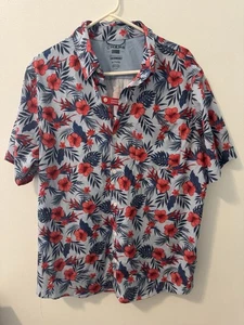 NWOT Chaps Blue and Red Floral Men's Shirt Size XL - Picture 1 of 4