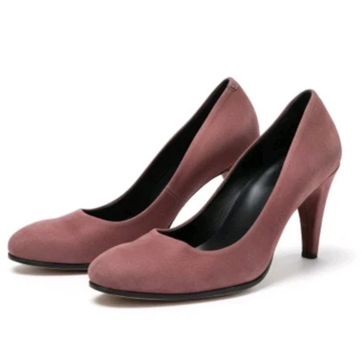 Zapatos de tacón de gamuza ECCO 38 rosa malva diseño danés cuero zapatos oficina sirena  Foto 1 de 4