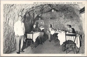 Postal c1930s NOGALES, Sonora MÉXICO "Una de las entradas a THE CAVE CLUB" - Imagen 1 de 2