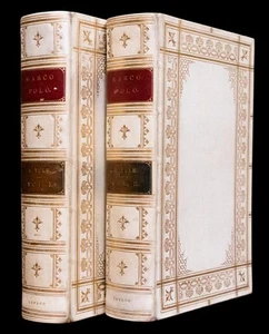 1875 The Book of Ser Marco Polo Leather Bound by Zaehnsdorf Color Lithographs - Picture 1 of 23