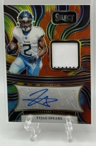 Tyjae Spears 2024 Panini Select Jersey Patch Auto Tie-Dye Prizm /25! Titans - Picture 1 of 2