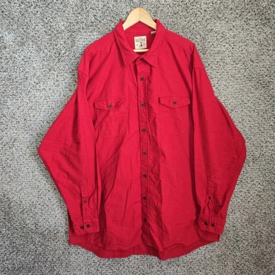 Camisa Pelirroja Para Hombres 2XLT XXL Alta Roja Abotonada Manga Larga Bolsillos Algodón Informal Foto 1 de 4