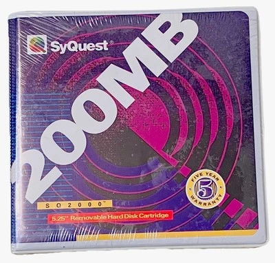 SEALED SyQuest SQ2000 200MB 5.25” Removable Hard Disk Cartridge Vintage RARE New - Image 1 of 4